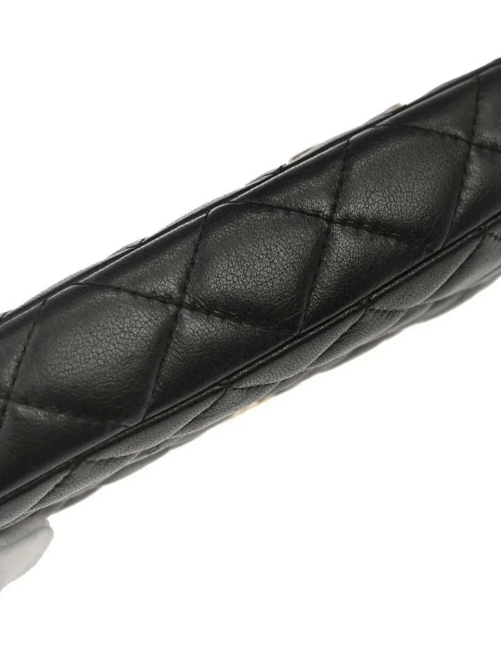 Chanel Black Lambskin Double Zip Chain WOC Shoulder Bag 179424